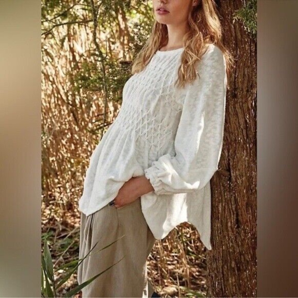 Free People We the Free Snowbell Oversized Balloon Sleeve Top Small/XSmall